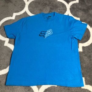 Fox Racing Tshirt Boys XL Blue Logo Short Sleeve Shirt